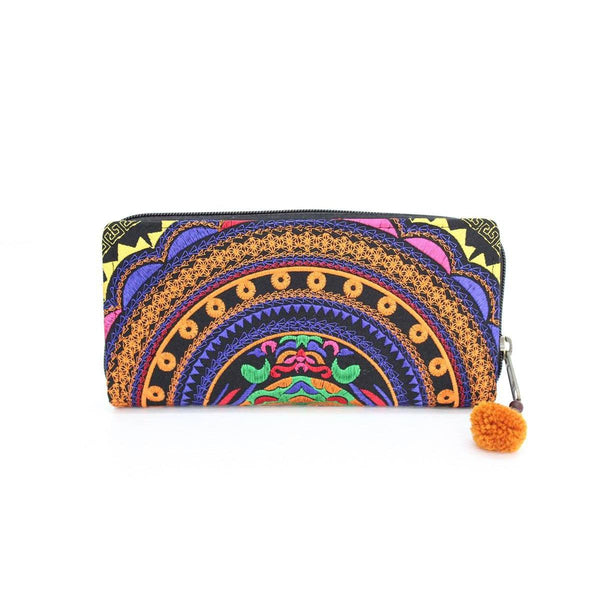 Rising Moon Embroidered Wallet - Thailand