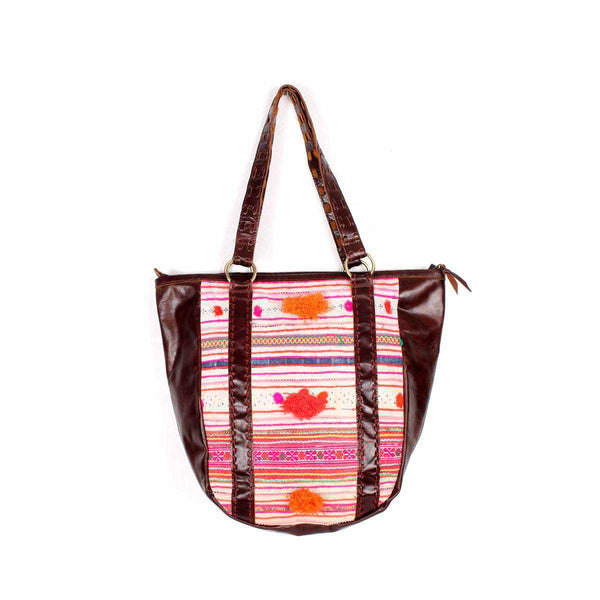 Hmong Heritage Embroidered Leather Purse - Thailand