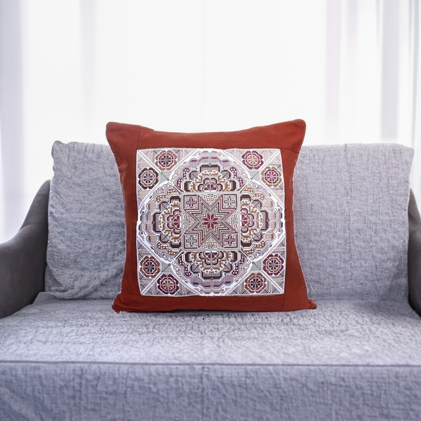 Embroidered Artisan Made Boho Style Star Cushion - Thailand