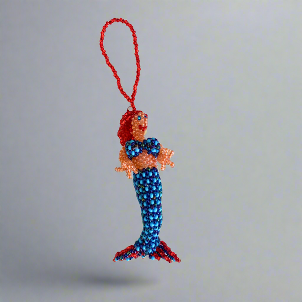 Mermaid Seed Bead Handmade Ornament - Guatemala