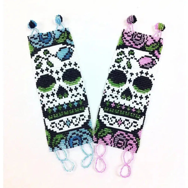 Sugar Skull | Catrina Seed Bead Adjustable Closure Bracelet - Guatemala
