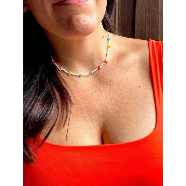 Daisy Seed Bead Choker - Guatemala