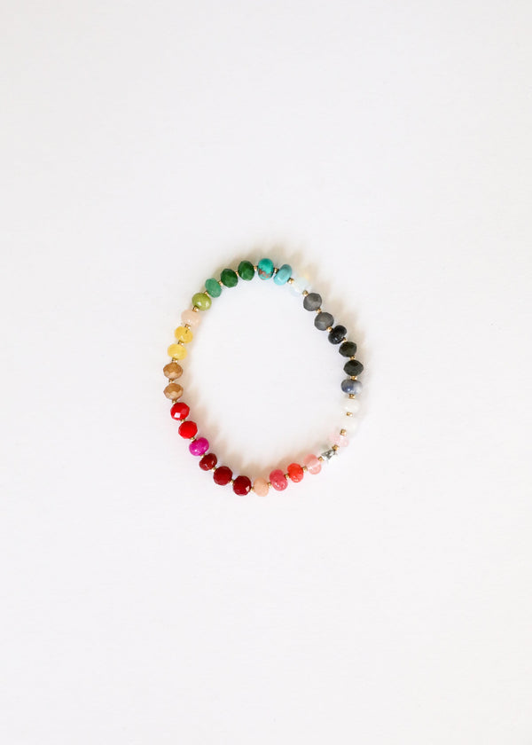 Natural Gemstone Bracelet + 14k Gold Filled Toggle : Paradise