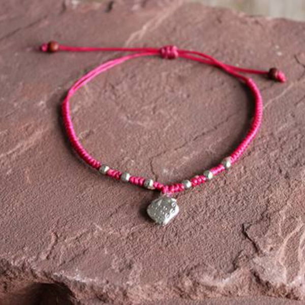 Hmong Silver .925 Charm Adjustable Bracelet - Thailand