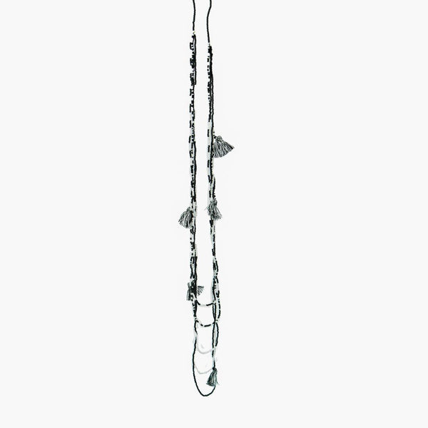 Glass Bead Necklace w/ Tassels - Guatemala