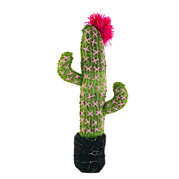 Spike the Cactus: Repurposed Wool Boho Decor - Mexico