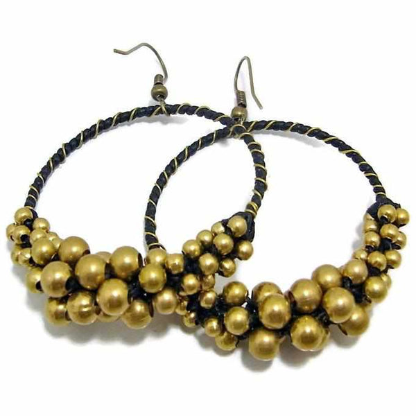 Mountain Brass Bead Earrings - Thailand