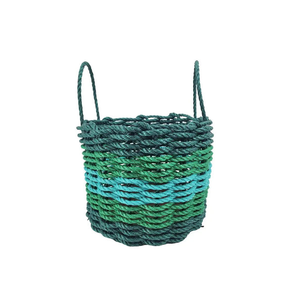 Five Stripe Rope Storage Basket Hunter Green, Green, Teal