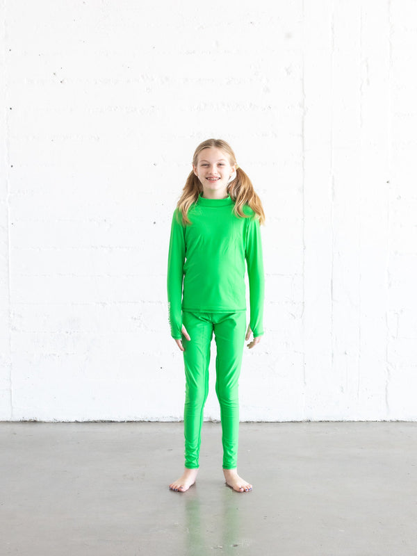 Girl's Pullover Rash Guard - Kelly Green
