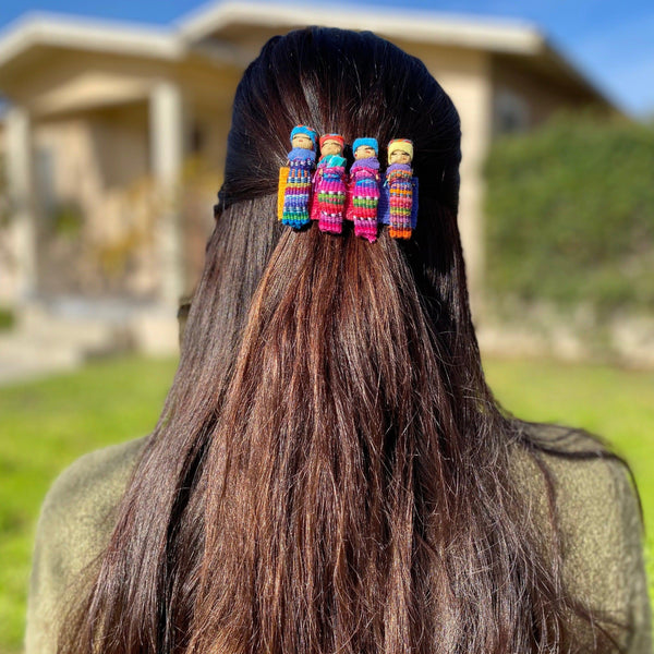 Handmade Worry Doll Boho Hair Clip - Guatemala