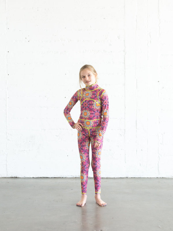 Girl's Long Swimsuit - Kaleidoscope