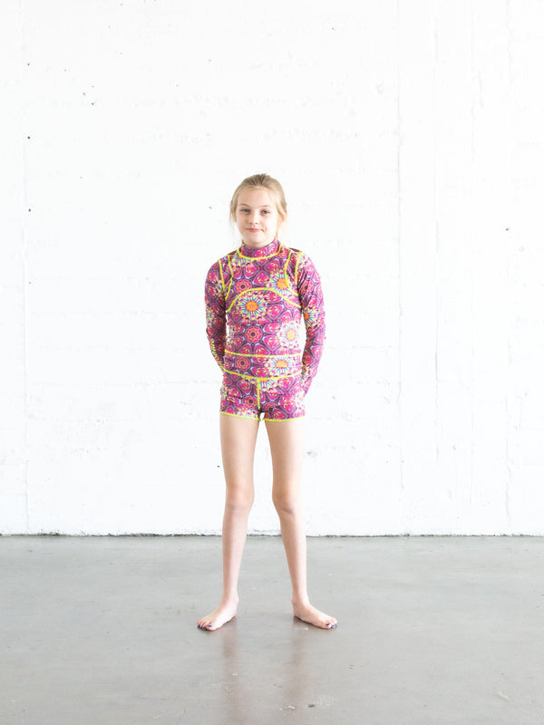 Girl's Short Swimsuit - Kaleidoscope
