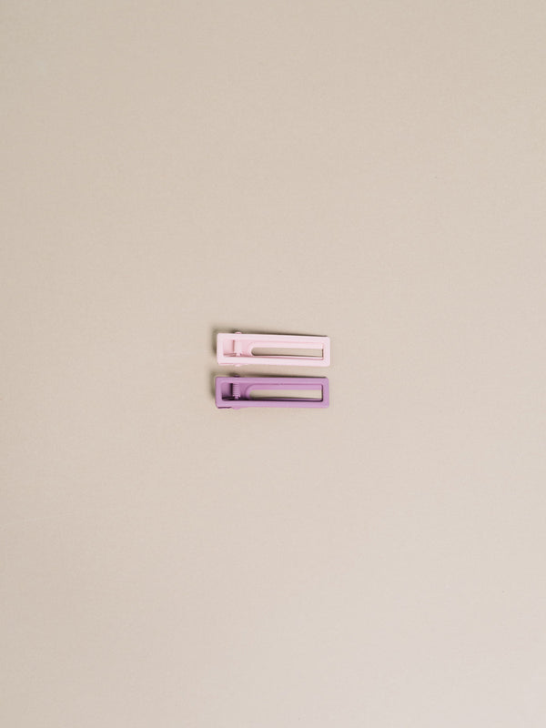 Lu Lu Hair Clips - Mauve + Pink