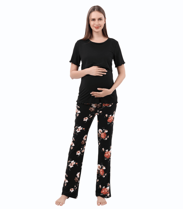 Bump Friendly Nursing Pajama Set Colored
