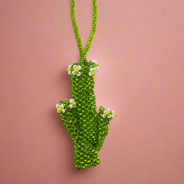 Cactus Seed Bead Artisan Made Ornament - Guatemala