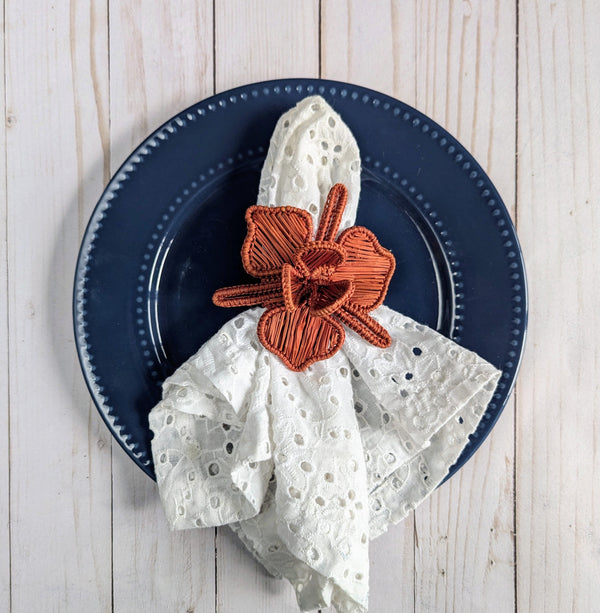 Burgundy Orchid Handwoven Iraca Napkin Ring