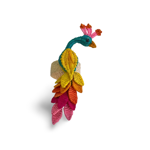 Peacock Handwoven Iraca Napkin Ring