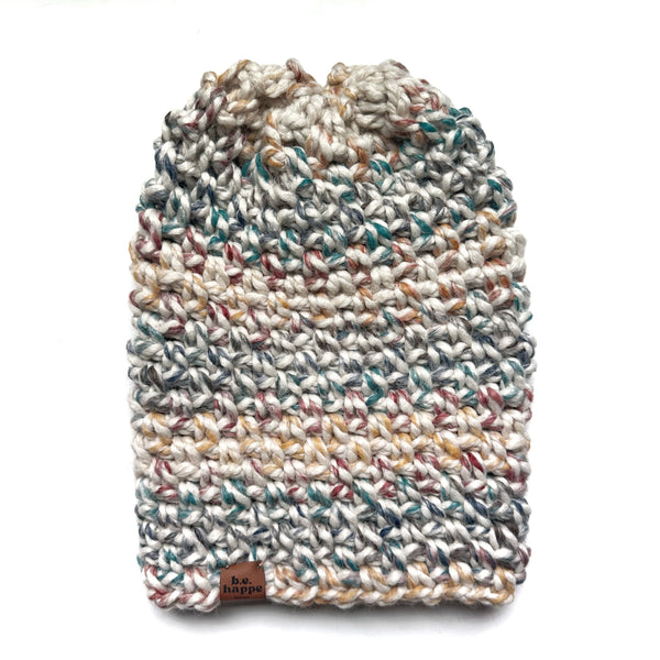 Crochet Simple Slouch Hat | Rainbow Slouchy Beanie