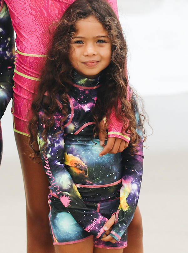 Girl's Short Swimsuit - Galaxy