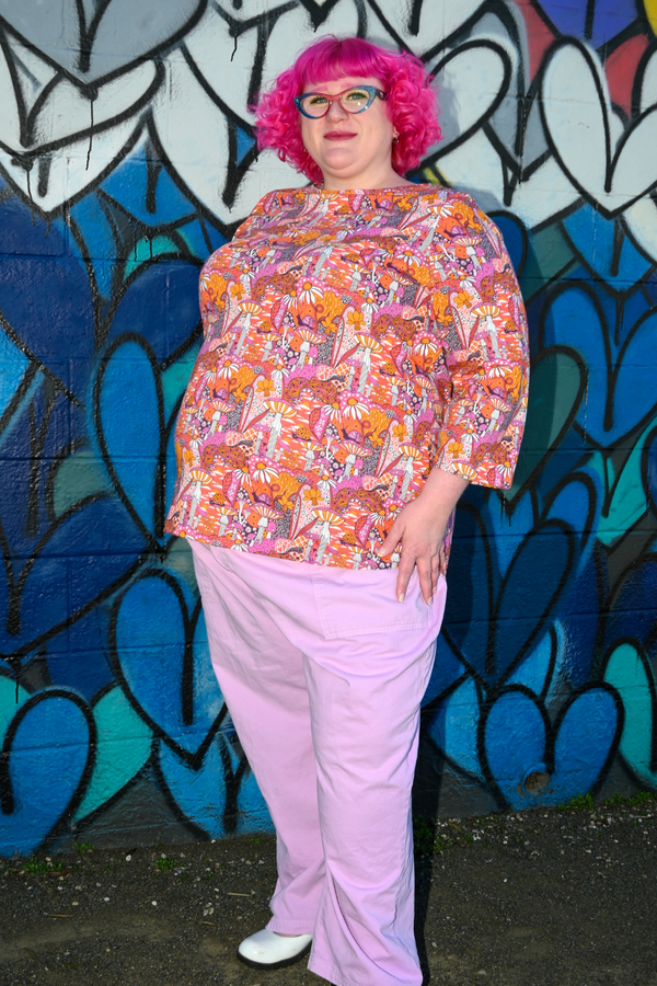 Groovy Mushroom 3/4 Sleeve Tee in Sunset