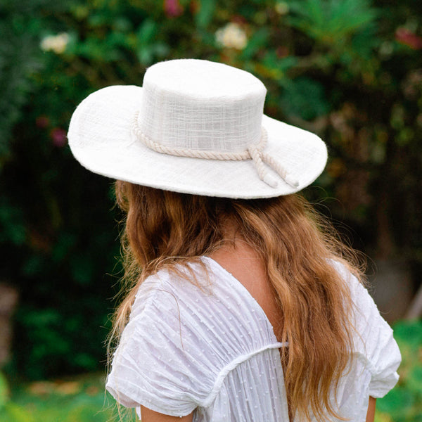 TATAMI Linen Jute Hat in Off White