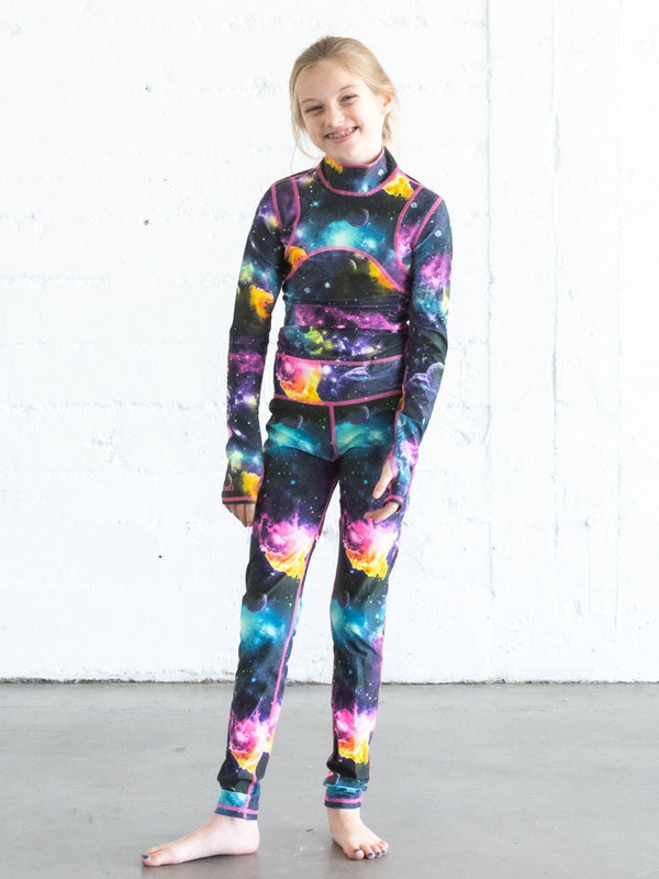 Girl's Long Swimsuit - Galaxy