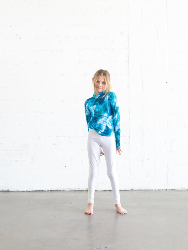 Girl's Pullover Rash Guard - Waves
