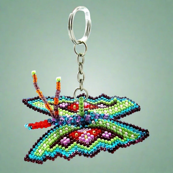 Butterfly Seed Bead Key Chain - Mexico