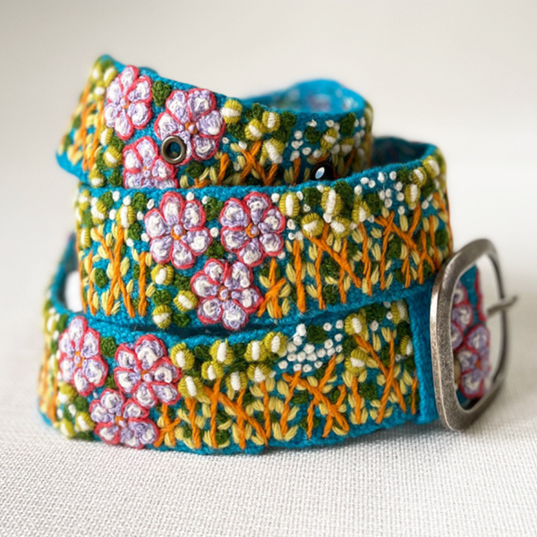 Windswept Embroidered Wool Belt