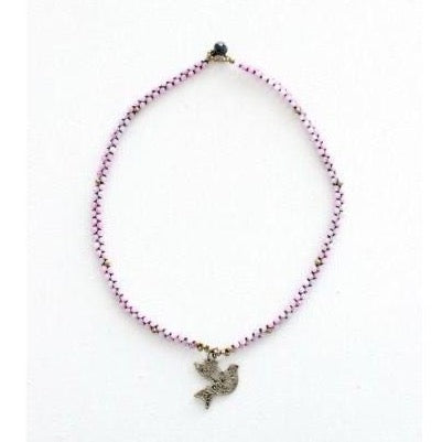 Flourish Bird Dove Beaded Necklace - Thailand
