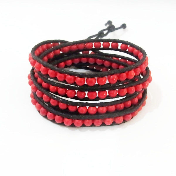 Five Wrap Leather Bracelet - Thailand