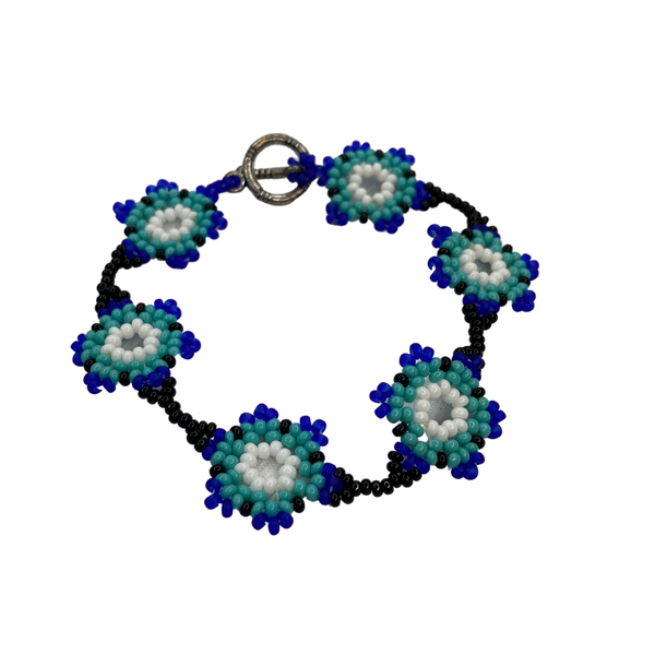 Flower Beaded Bracelet with Clasp - Guatemala