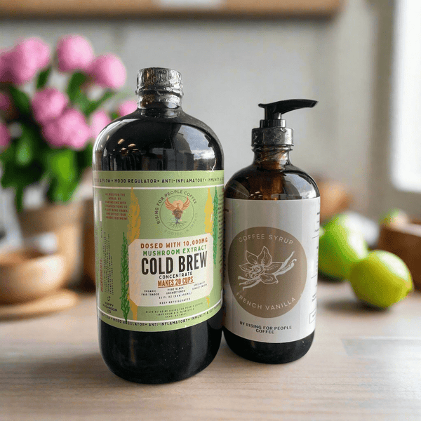 Happy mushroom Cold Brew & French Vanilla Coffee Syrup