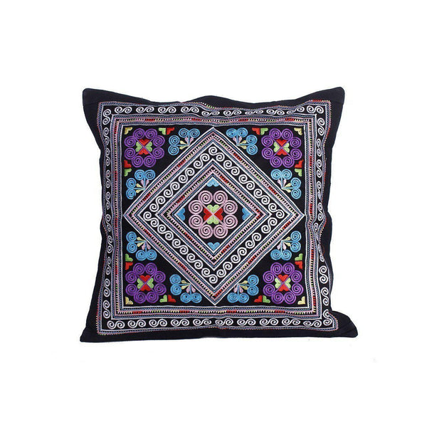 Hmong Diamond Embroidered Pillow Cover - Thailand
