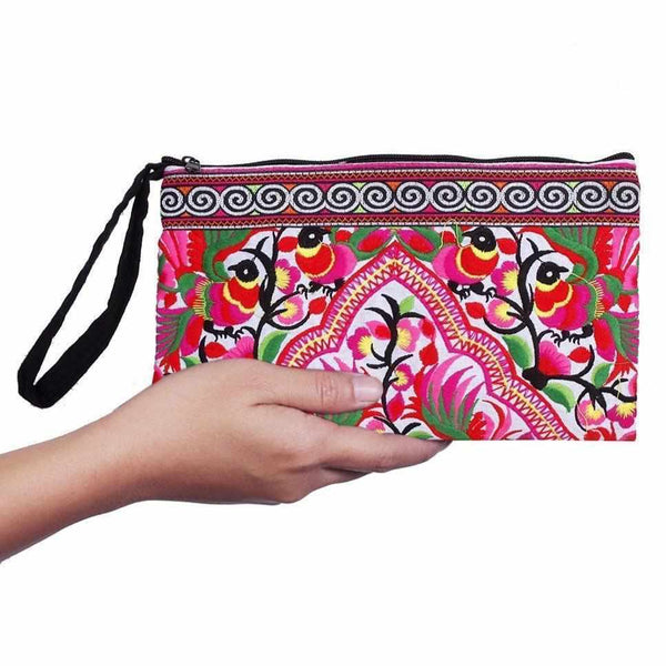 Sarita Hmong Embroidered Wristlet - Thailand