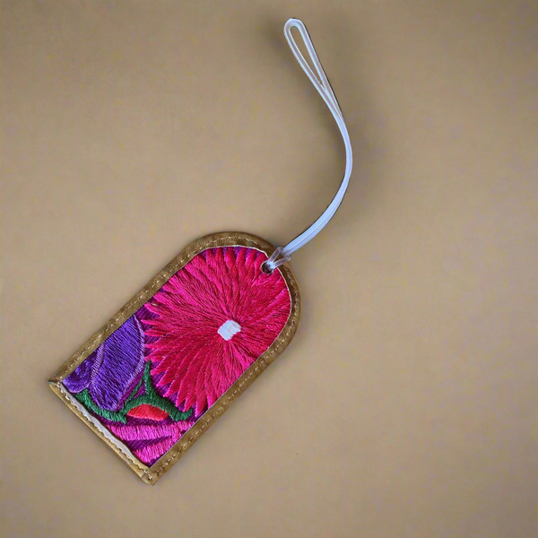 Huipil Up-cycled Textile Luggage Bag Tag - Guatemala