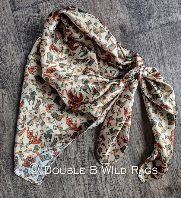 Wild Rag 100% SILK Western Elements Cowboy Western Neck Scarf Bandanna by Double B Wild Rags