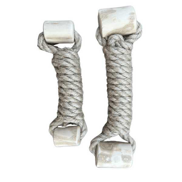 hemp rope + coffee wood toy