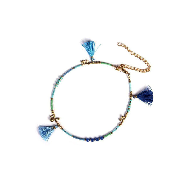 Penelope Bead & Tassel Anklet - Thailand