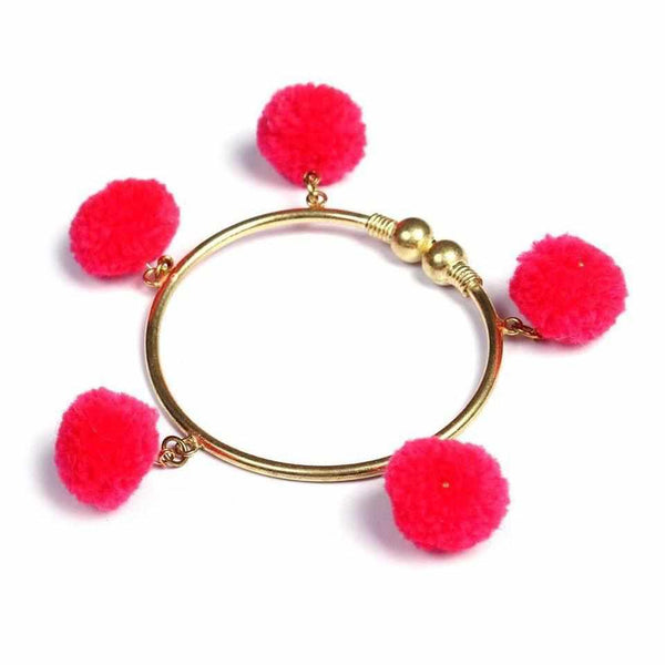 PomPom Brass Cuff Bracelet - Thailand
