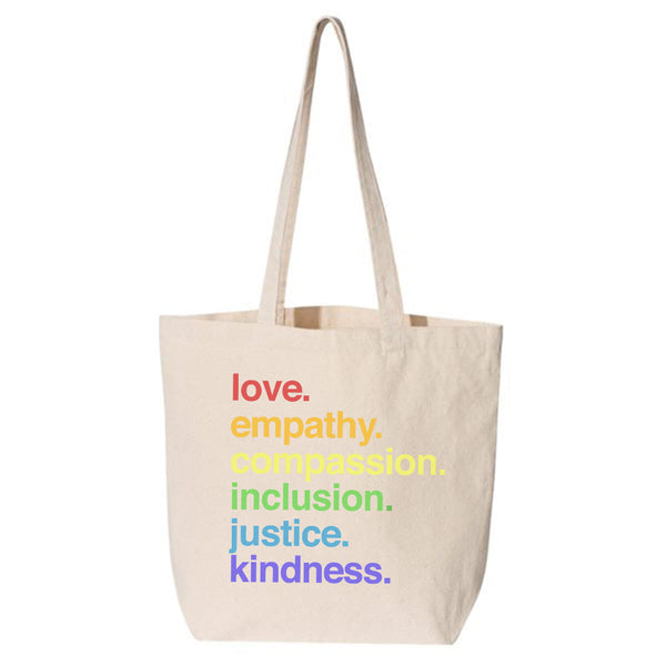 'Kindness Is' Pride Large Canvas Tote
