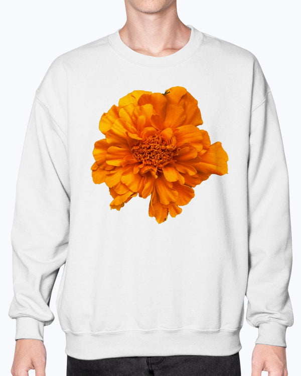 Carnation, Flower Print Sweatshirt, Cozy Spring Style, Moss Apparel, Unisex Crewneck Sweatshirt