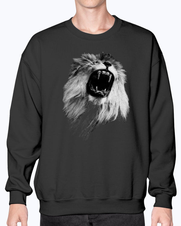 Majestic Lion, Animal Lover Gift, Cozy Casual Wear, Moss Apparel, Unisex Crewneck Sweatshirt