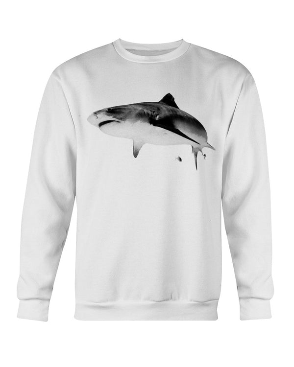 Joker the 12 ft Tiger Shark, Shark Fans, Ocean Lovers, Moss Apparel, Unisex Crewneck Sweatshirt