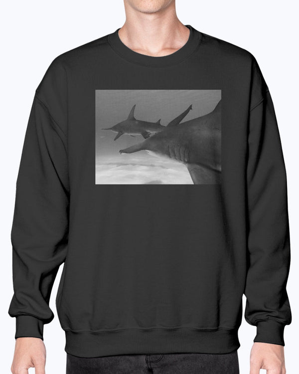 Hammerhead Pursuit, Shark Fan Sweater, Ocean Fan, Moss Apparel, Unisex Crewneck Sweatshirt