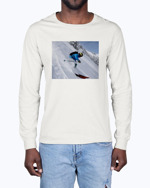 Glacial Plunge, Cool Ski Apparel, Moss Apparel, Unisex Long Sleeve T-Shirt