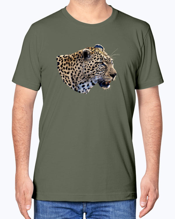 Leopard's Smile, Nature Lover's Apparel, cat lovers, wildlife fans, Moss Apparel, Unisex T-Shirt