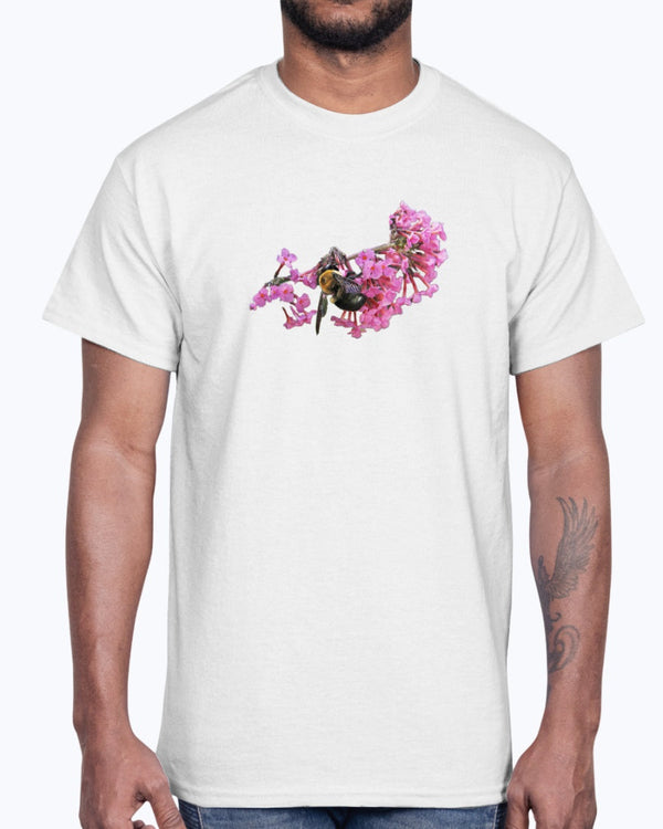 Bee and Butterfly Habitat Fund, Bee Pollinating Graphic, Moss Apparel, Ultra Cotton T-Shirt
