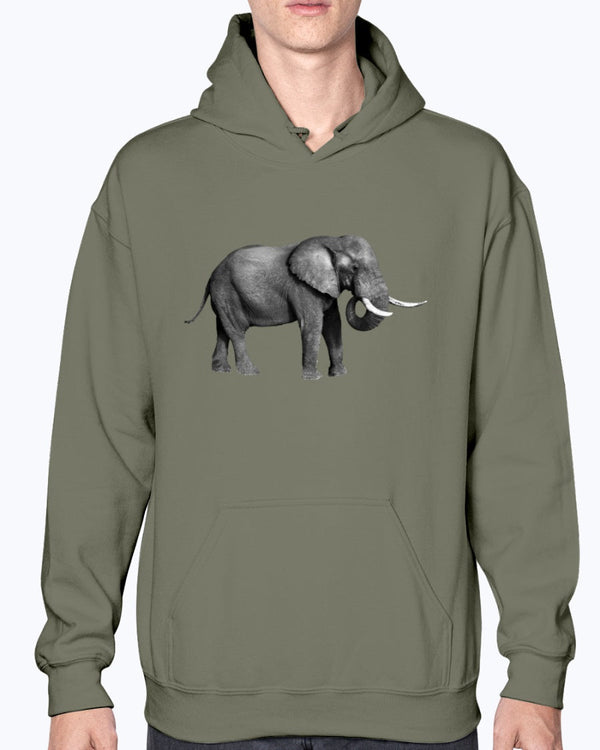 Grazing African Elephant, Moss Apparel, Unisex Hoodie