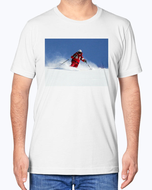 Skiing Bunny Hops, Cozy Unisex Winter Apparel, Moss Apparel, Unisex T-Shirt